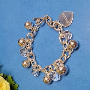 Silver and crystal Chico's bracelet